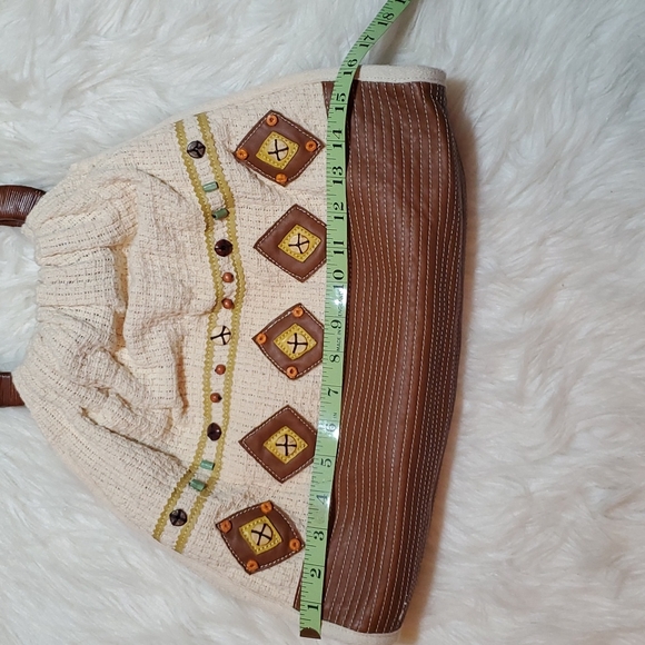 Melie Bianco vintage tote bag multi media artsy colorful fun purse - Picture 5 of 8